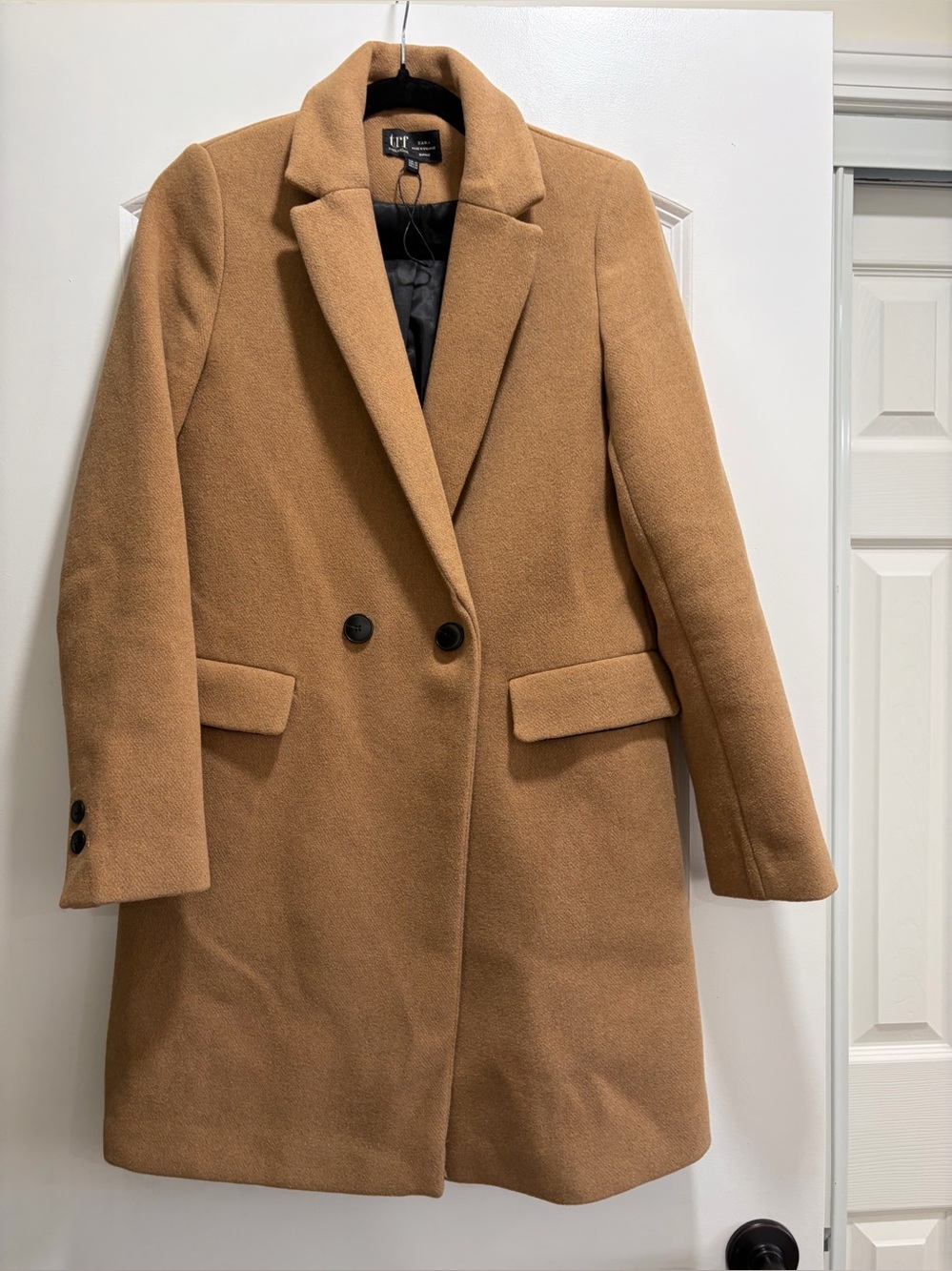 NWOT Zara TRF Collection Camel Wool Blend Double Breasted Coat